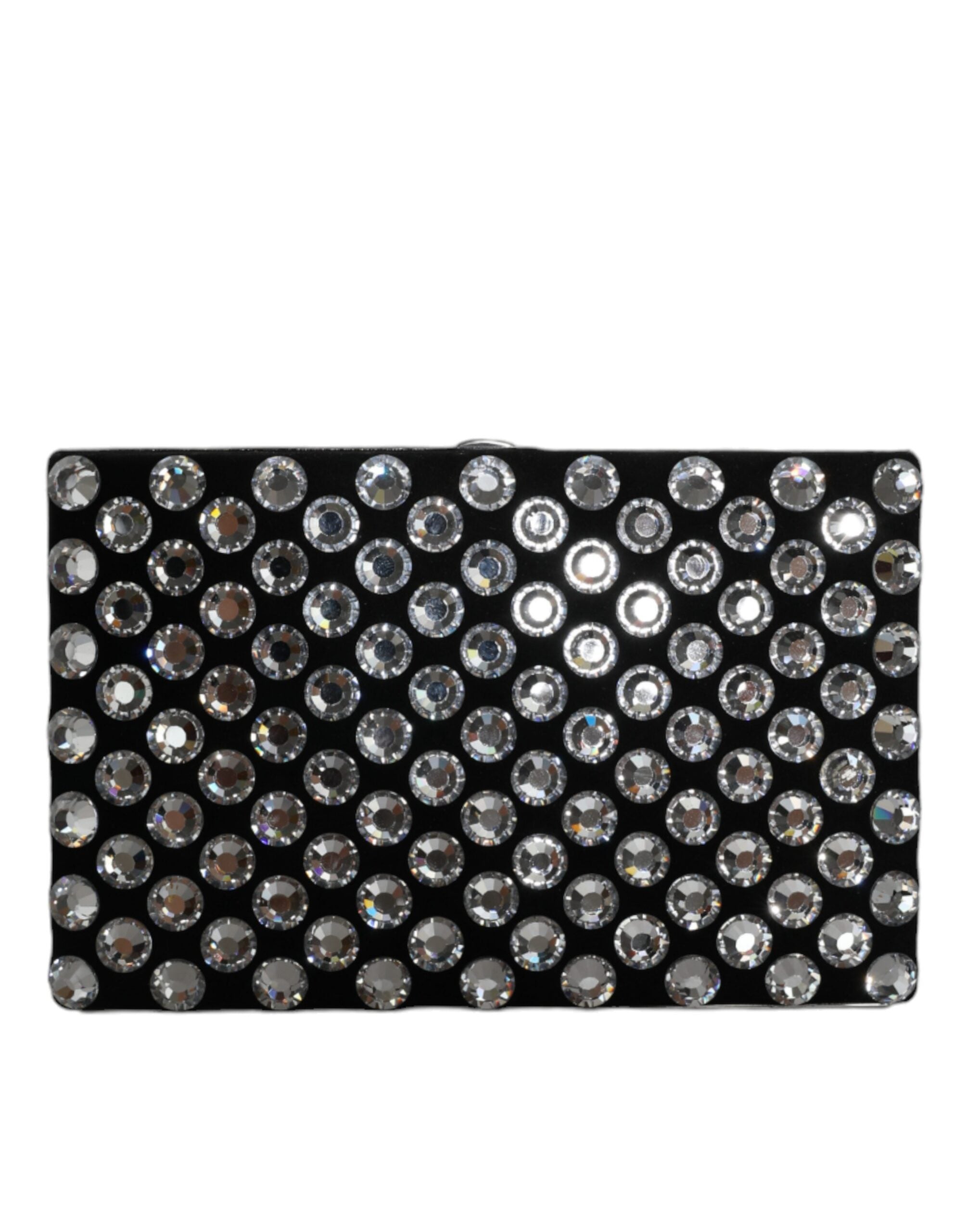 Dolce & Gabbana Black Velvet Crystal Clutch Evening Party Handbag